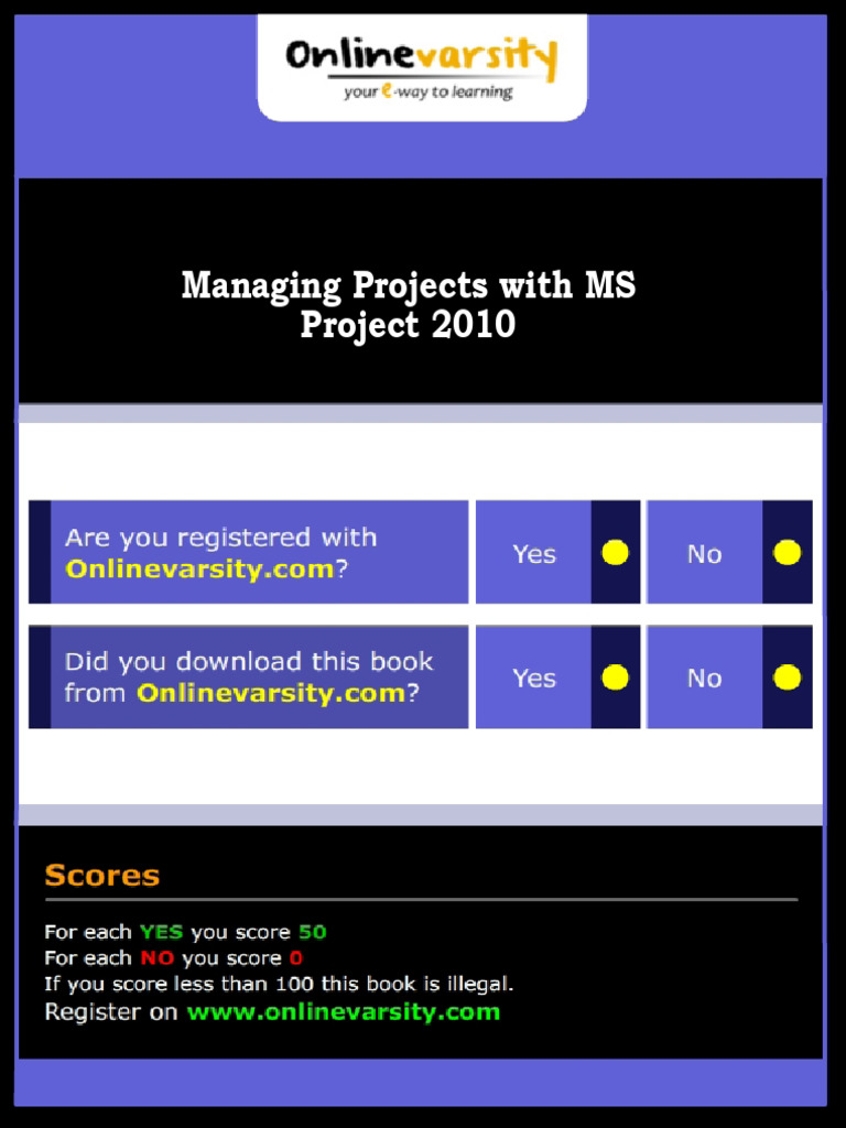 Managing Projects With MS Project 2010 | PDF | Project Management ...