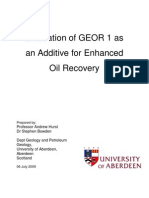 Evaluation of GEOR 1 as an Additive for Enhanced Oil Recovery