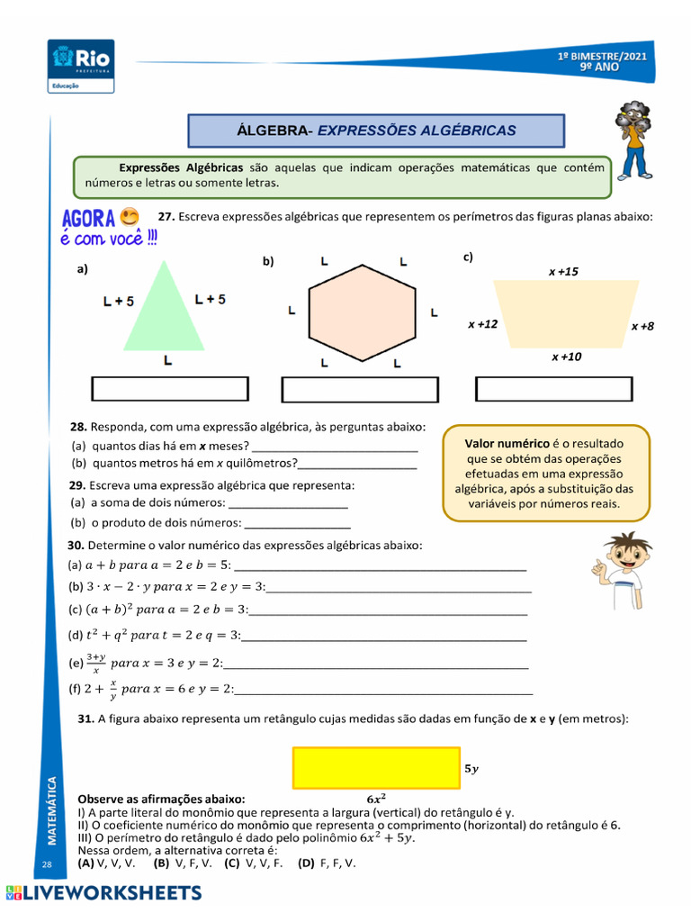 Expressoes Algebricas Pdf