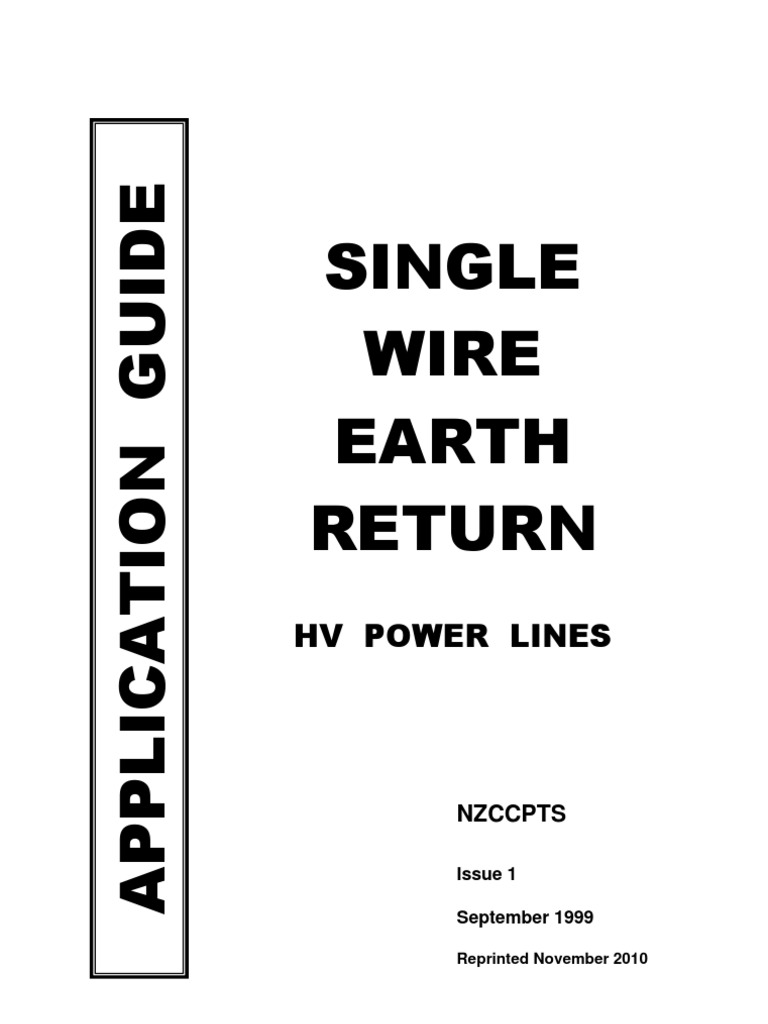 Single Wire Earth Return Application Guide PDF Transformer