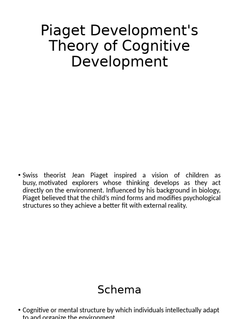 Preoperational Thought in Piaget's Theory | PDF | Thought | Schema ...