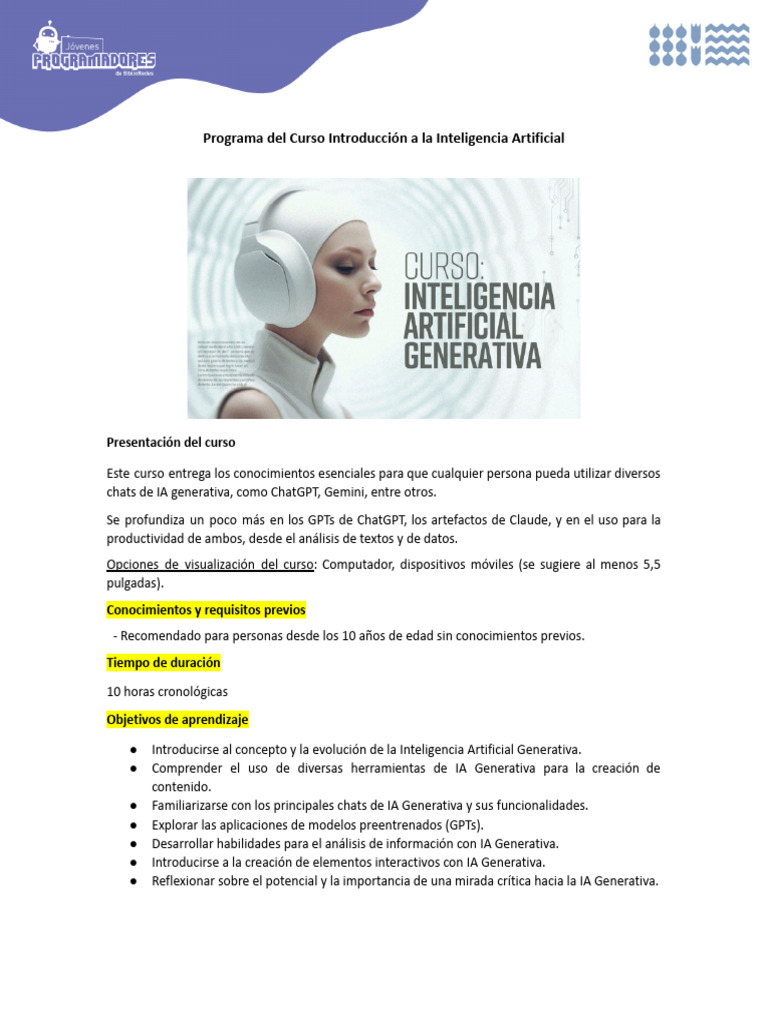 Curso de Introducción a la IA Generativa | PDF