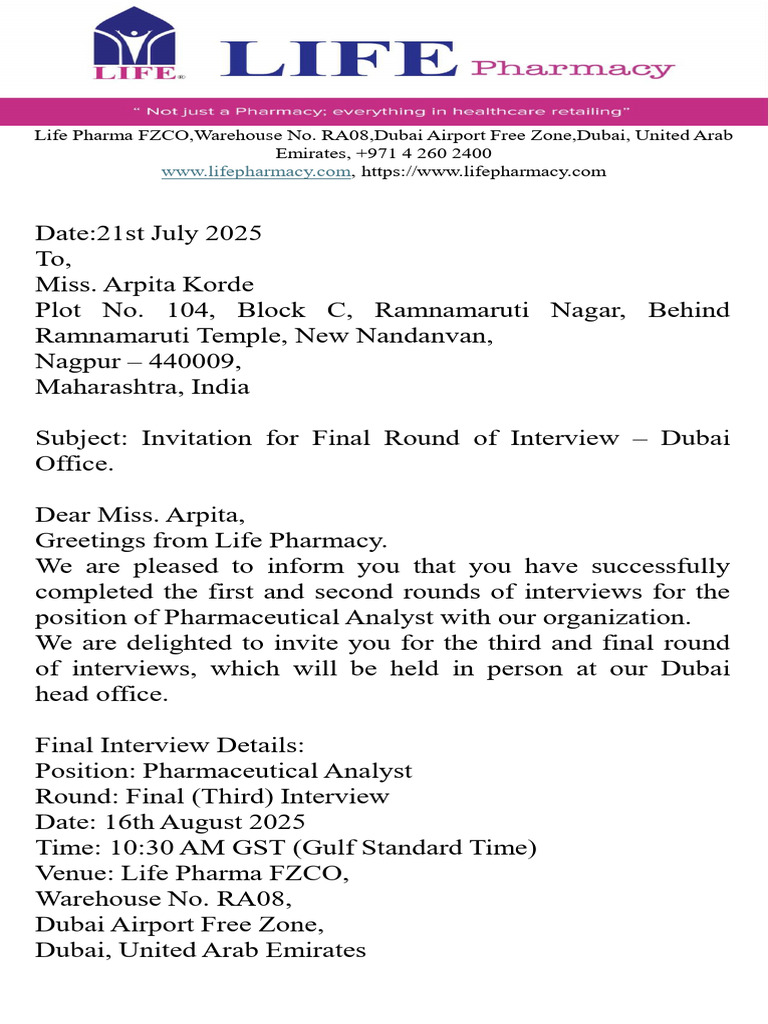 Unconditional Offer Letter | PDF