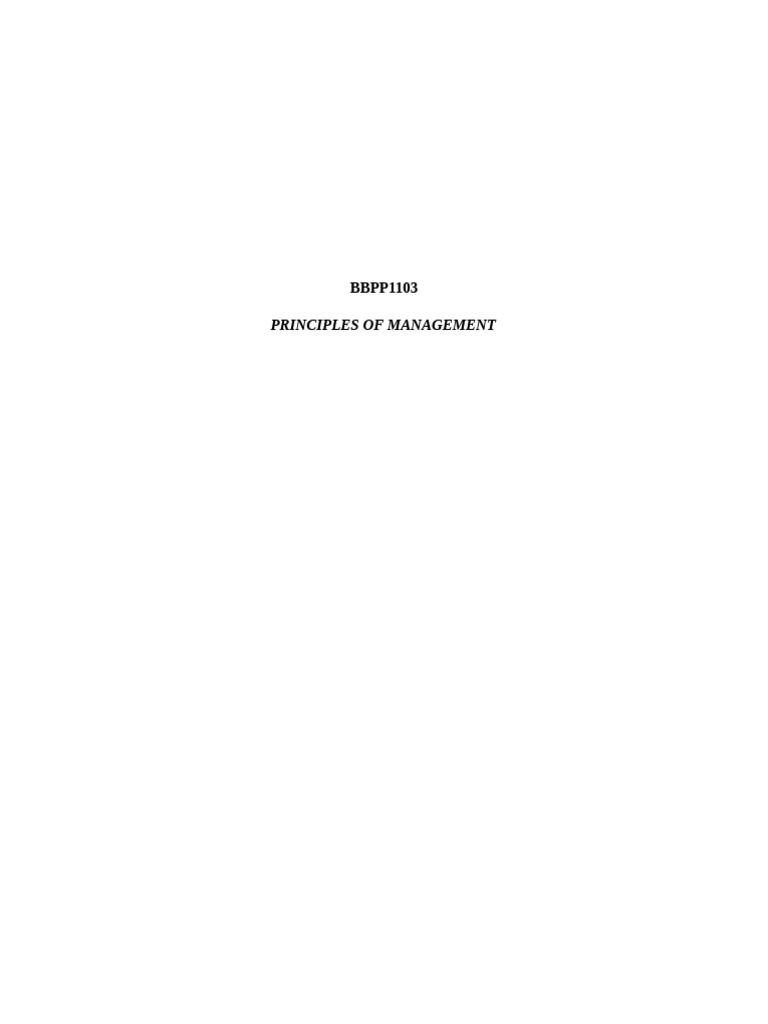 BBPP1103 Principles of Management | PDF | Brainstorming | Decision Making
