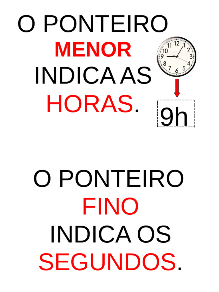 Como Ler Horas em Relógio de Ponteiro | PDF