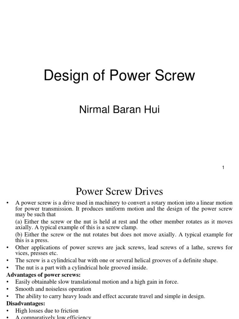 Power Screw PDF Screw Metalworking