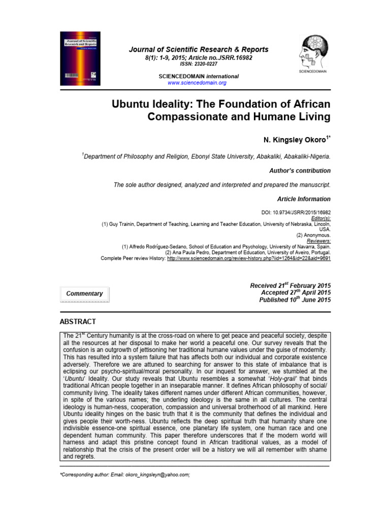 Ubuntu Ideality The Foundation of Africa | PDF