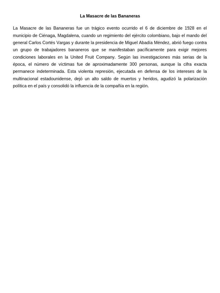Masacre de Las Bananeras | PDF