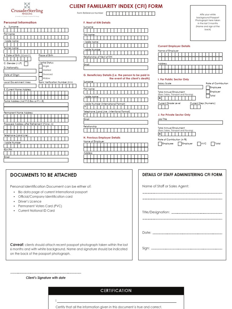 CFI Form Submission Guidelines | PDF | Identity Document | Access Control