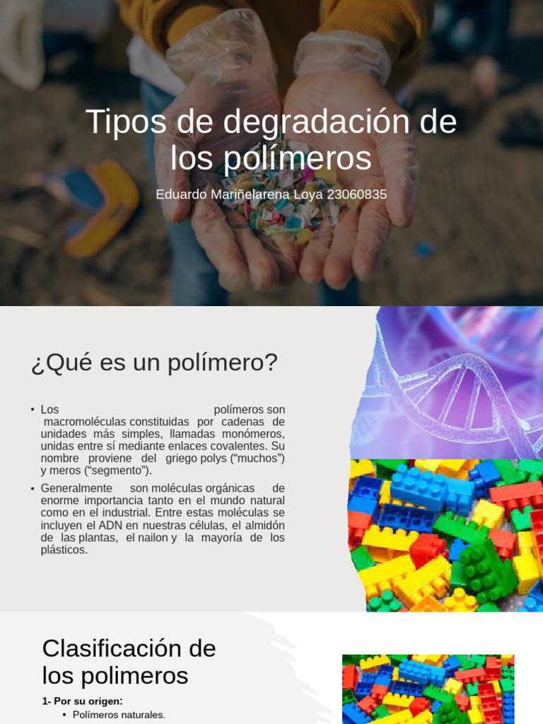 Degradación de Polímeros: Tipos y Efectos | PDF | Polímeros | El plastico