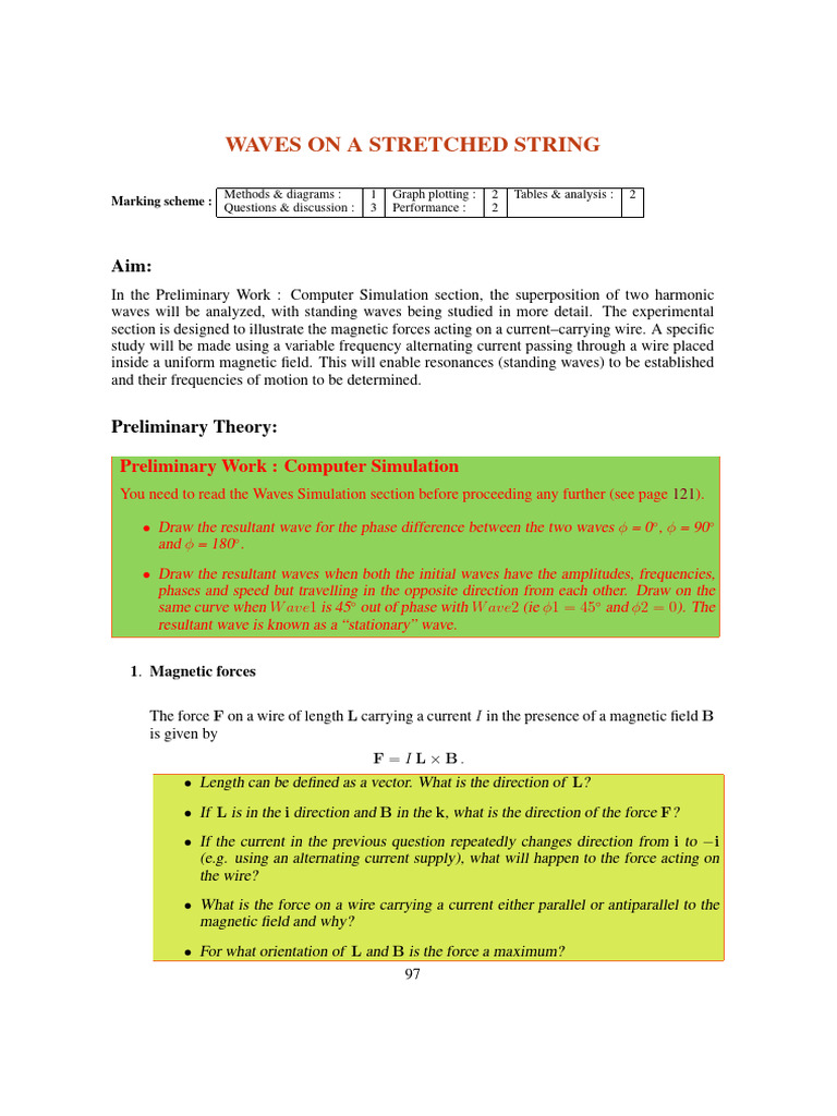 Analyzing Standing Waves on a String | PDF | Waves | Force