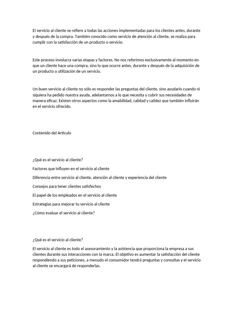 Claves para un Excelente Servicio al Cliente | PDF | Servicio al ...