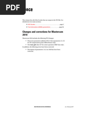 Mastercam 2018 NCI Gcode Reference Guide | PDF | Parameter