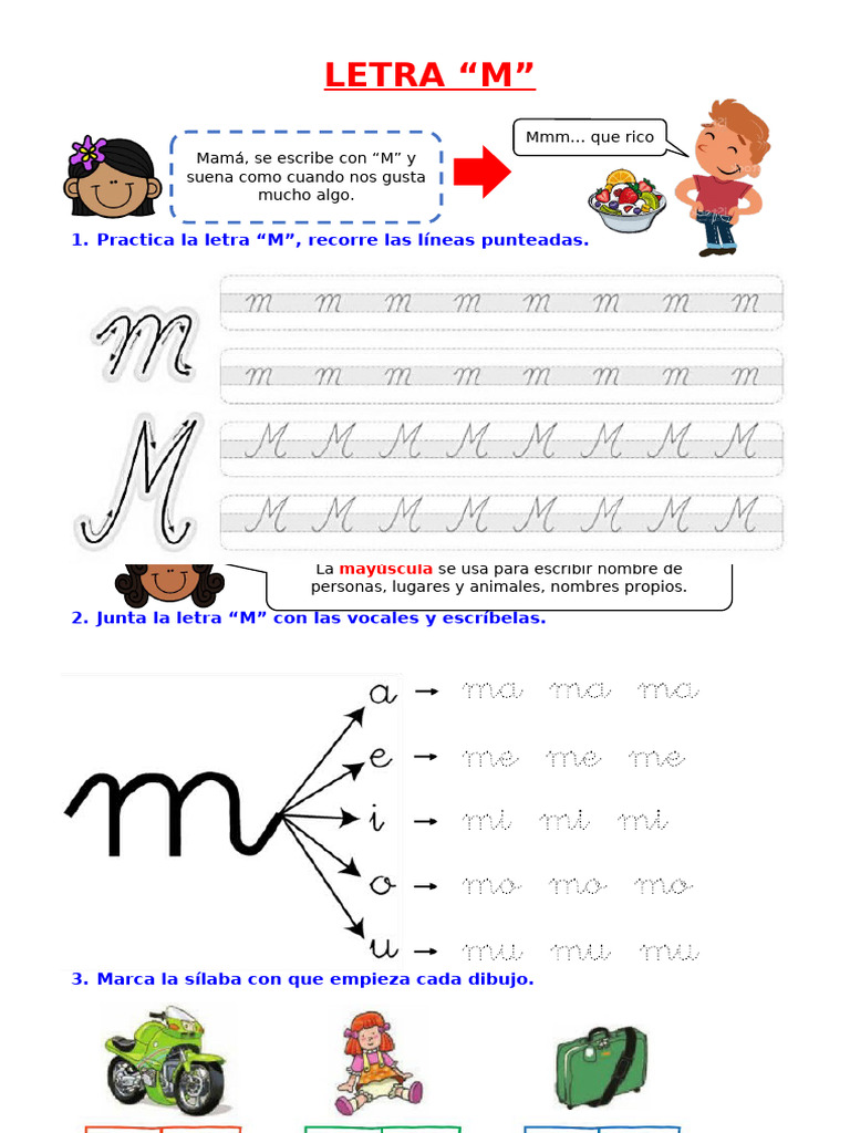 FICHA LETRA M | PDF