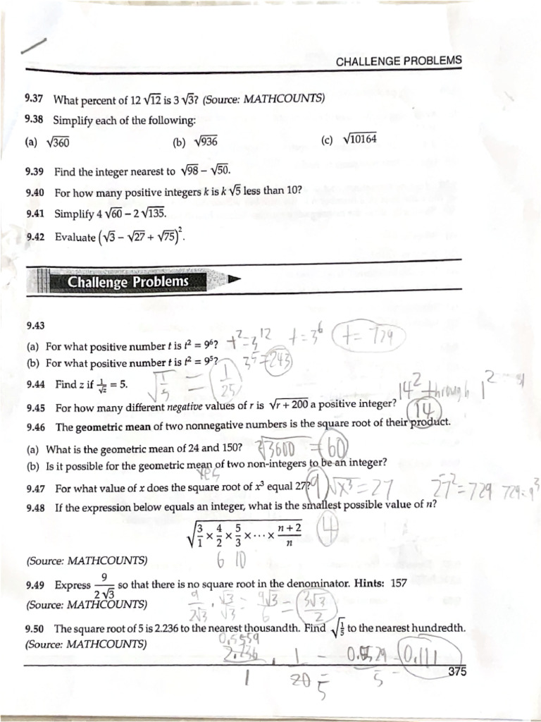Chapter 9 Challenge Problems | PDF