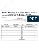Spring Awards Report Form 2012