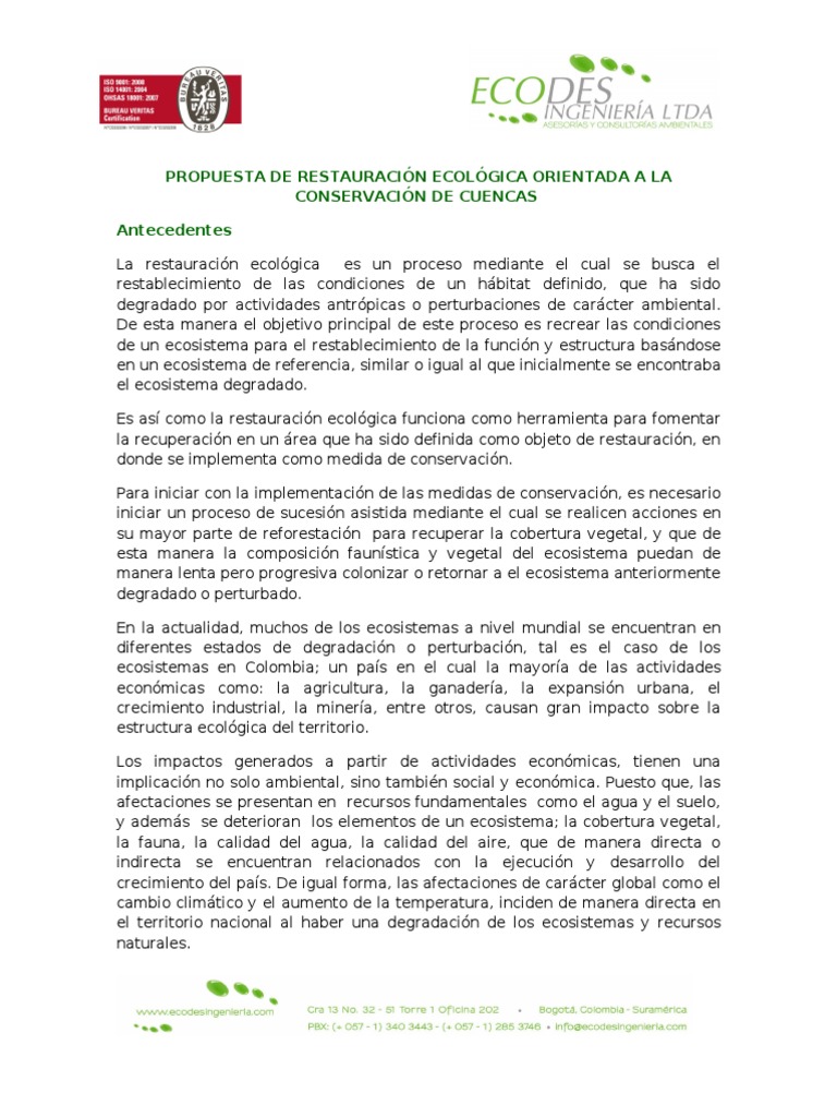 La Restauración ecológica  Restoration Ecology  Ecosystem