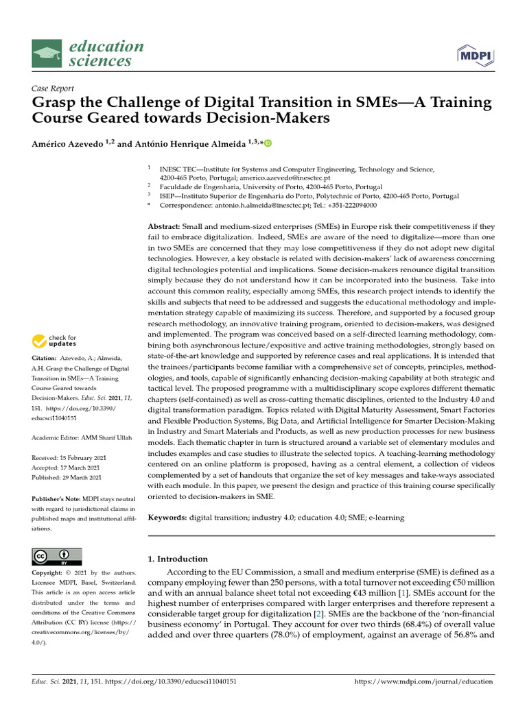 Grasp The Challenge of Digital Transition in SMEs | PDF | Focus Group ...