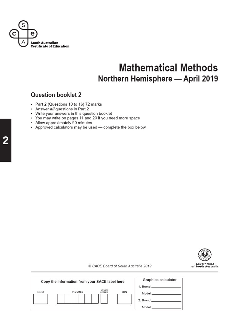Mathematical Methods Exam Questions | PDF | Root Mean Square ...