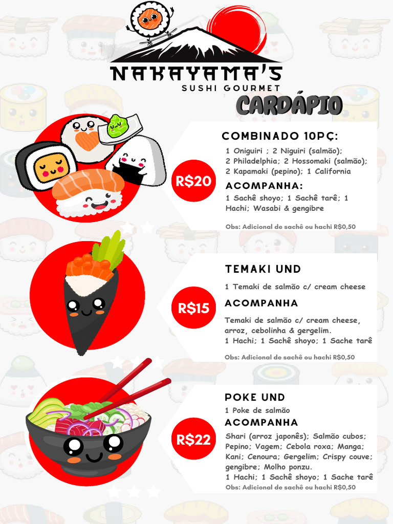 Red & White Elegant Japanese Restaurant Food Menu | PDF