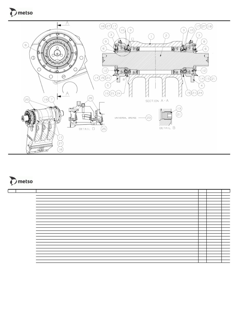 Nordberg C106 Pitman Assembly Parts List | PDF | Mechanical Engineering ...