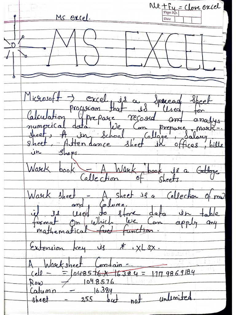 Ms Excel Notes | PDF