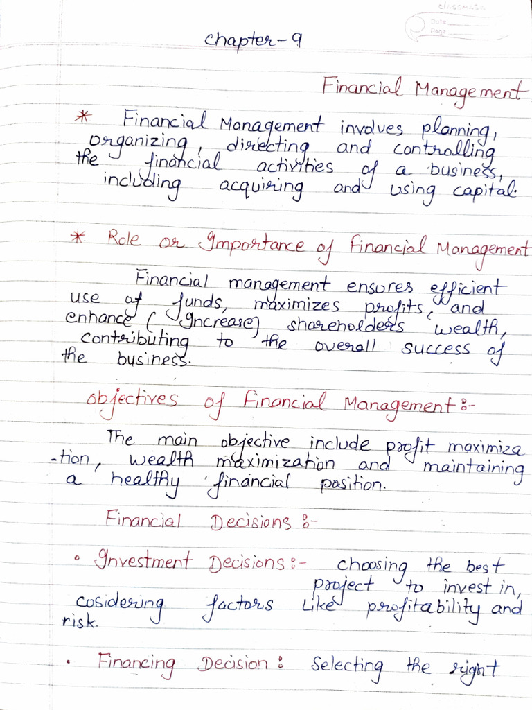 Financial Management Overview: Chapter 9 | PDF | Dividend | Investments ...