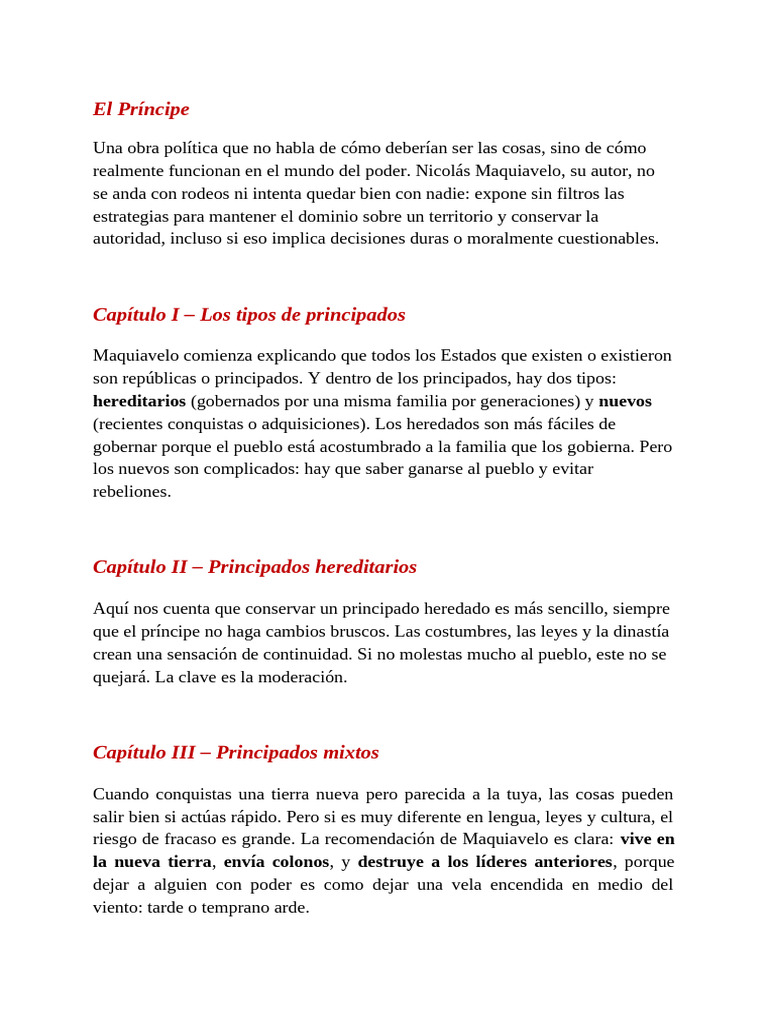Tipos de Principados en El Príncipe | PDF | El príncipe