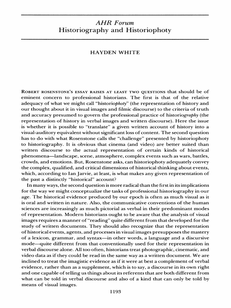 Historiography and Historiophoty RECORTADO | PDF | Narrative | Historian