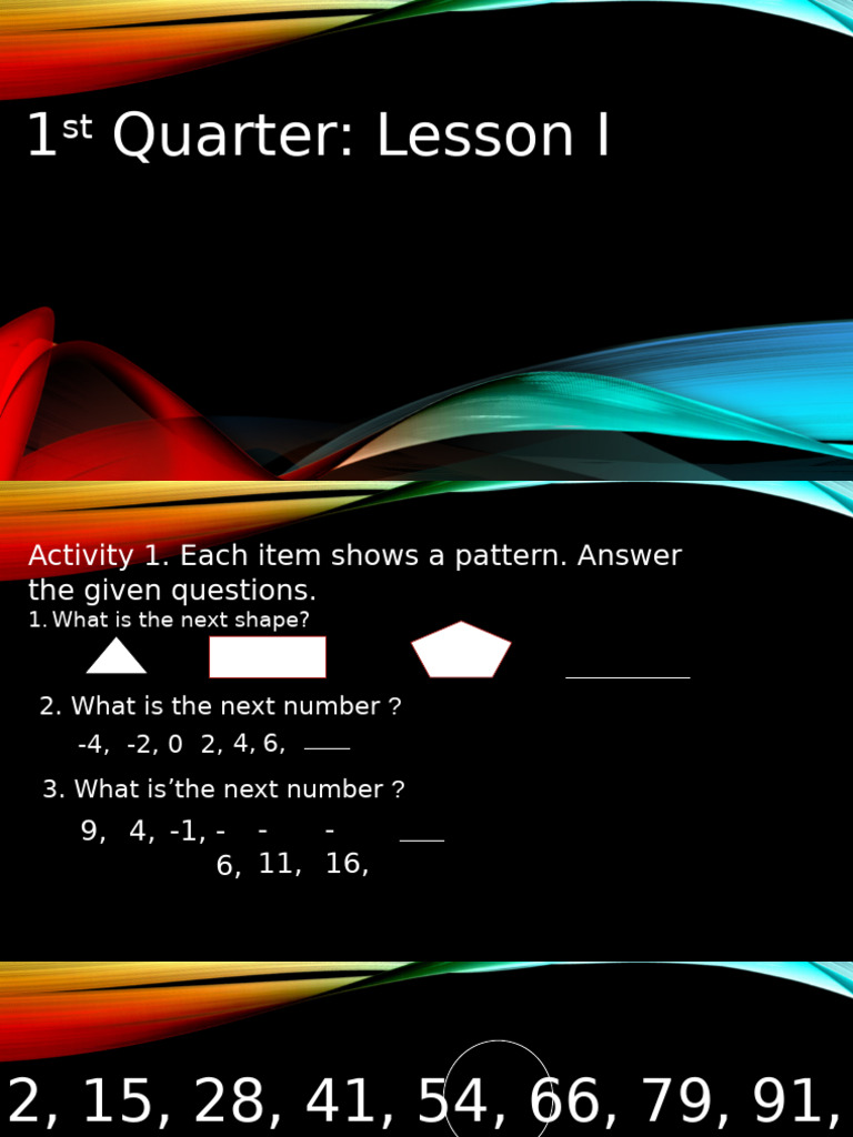 Lesson 1 - Math 10 Intro Sequence | PDF