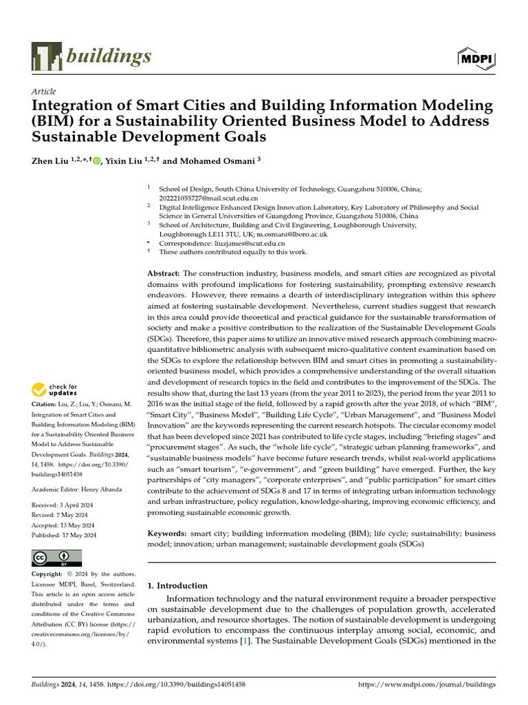Smart Cities and BIM for Sustainable Development | PDF | Sustainability ...