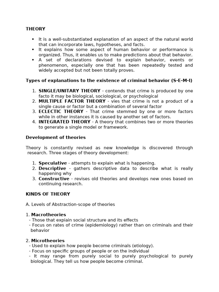 Understanding Crime Theories and Causation | PDF | Crimes | Crime ...