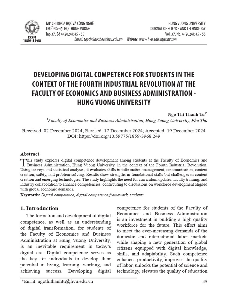 Developing Digital Competence For Students in The | PDF | Information ...
