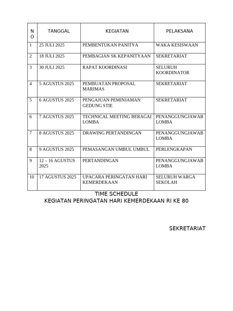 Time Schedule | PDF