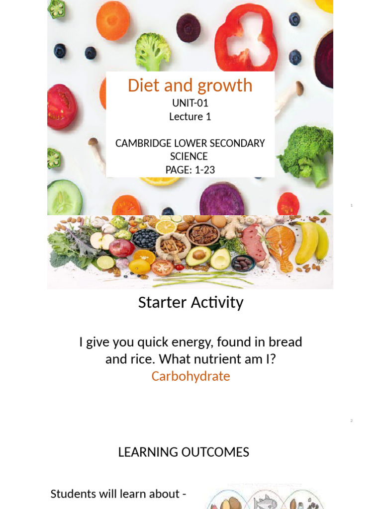 Chapter 1 Diet and Growth Lecture One To Four | PDF | Diet & Nutrition ...