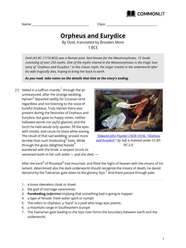 Orpheus and Eurydice: A Tragic Love Tale | PDF | Hades | Orpheus