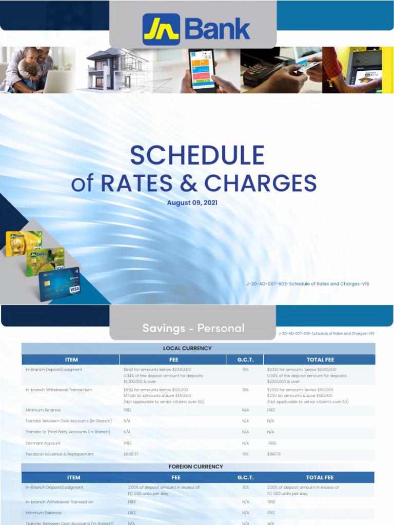 JN Bank Rates and Transfer Fees | PDF | Credit Card | Cheque