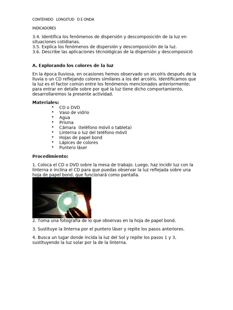 Fenómenos de Dispersión de la Luz | PDF | Ligero | Arco iris