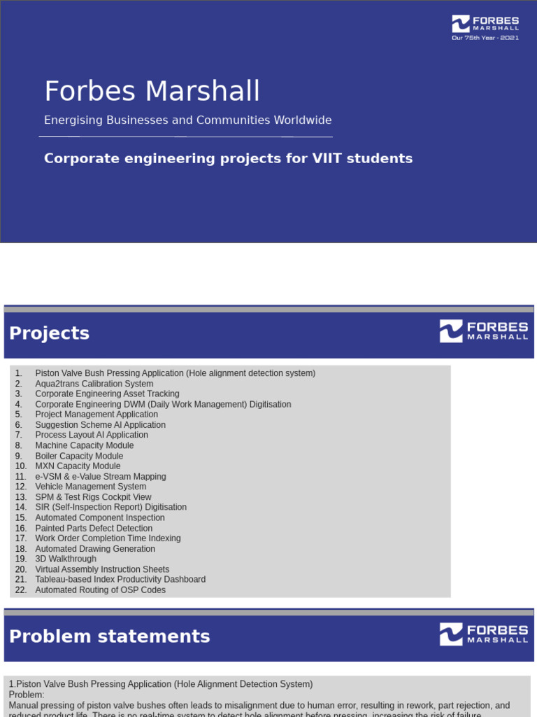 Engineering Projects for VIIT Students | PDF