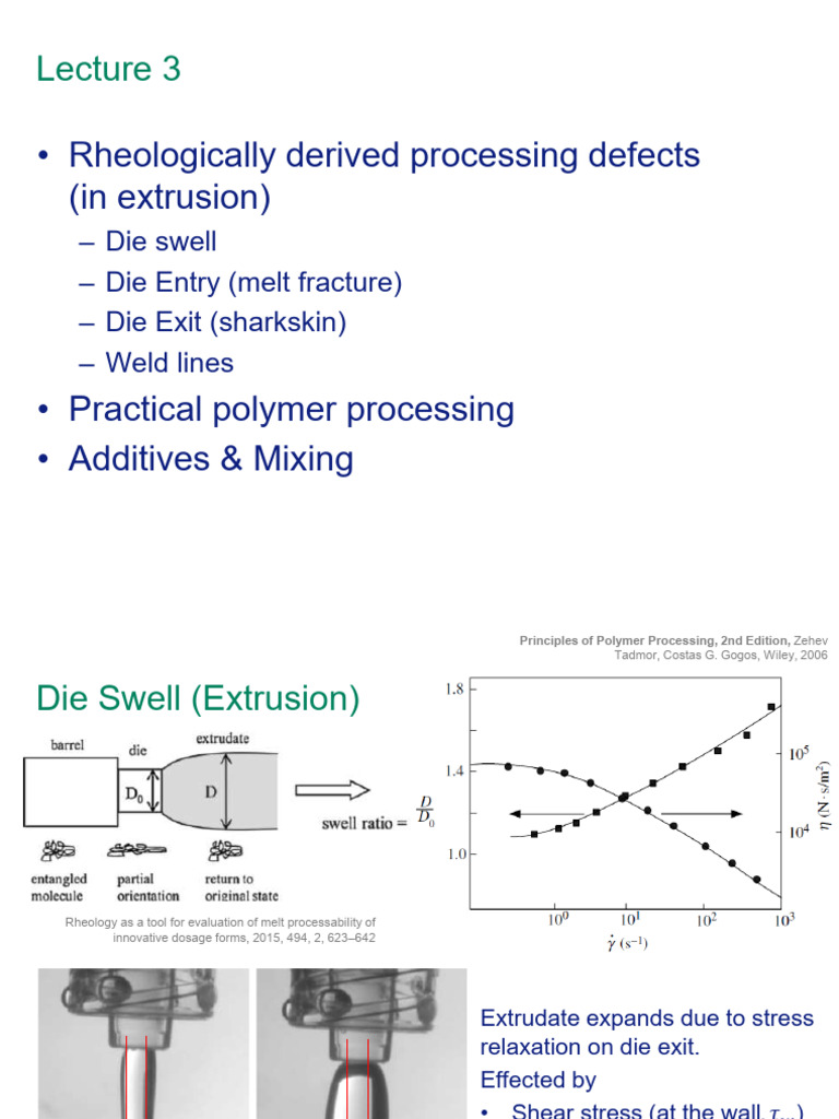 Extrusion Defects and Polymer Processing | PDF | Extrusion | Materials