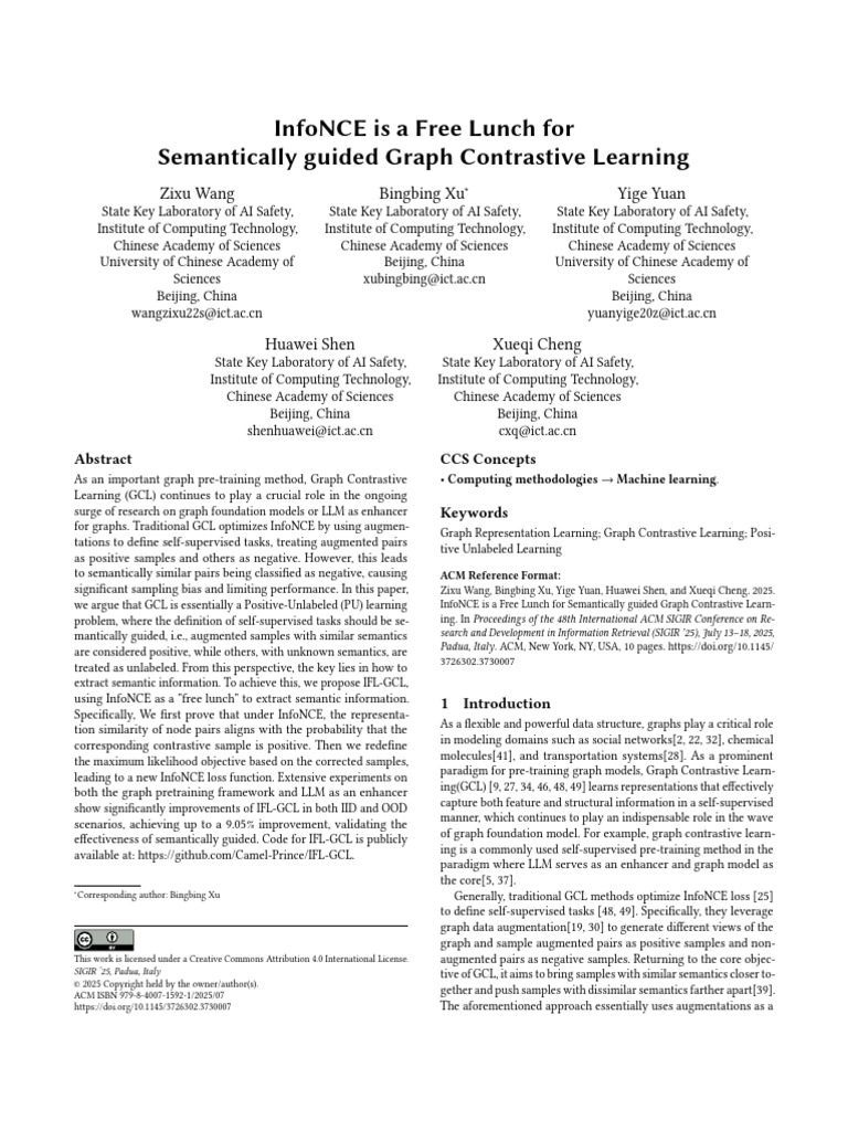 Semantically Guided Graph Contrastive Learning | PDF | Sampling ...