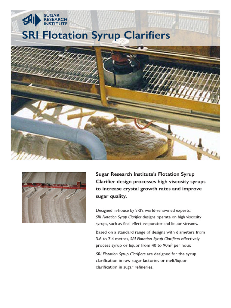 SRI Flotation Syrup Clarifiers | PDF | Sugar | Diet & Nutrition