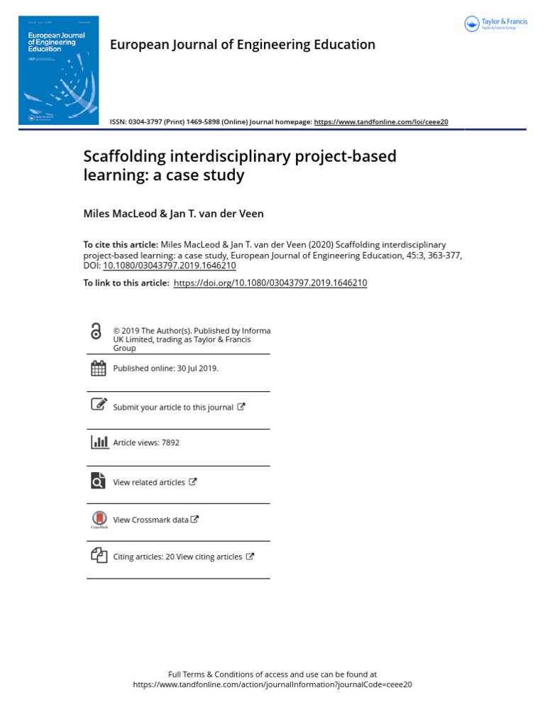 Scaffolding Interdisciplinary Project-Based Learning A Case Study | PDF ...