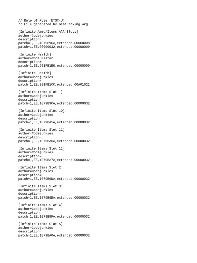 Rule of Rose Cheat Codes and Patches | PDF