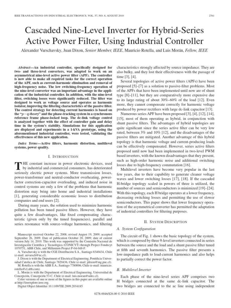 Nine-Level Inverter for Active Power Filtering | PDF | Power Inverter ...