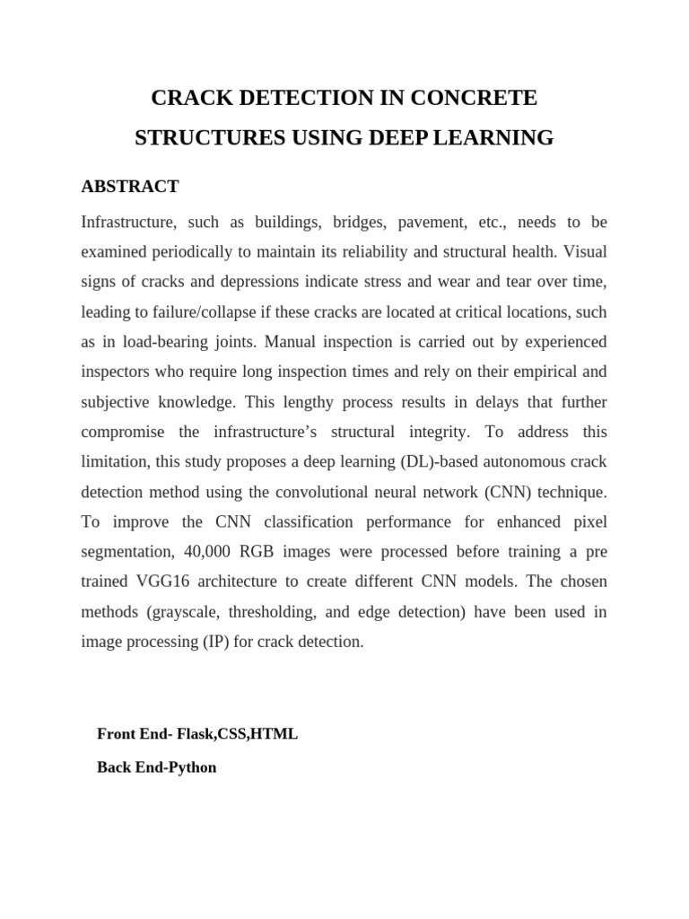 Deep Learning for Concrete Crack Detection | PDF