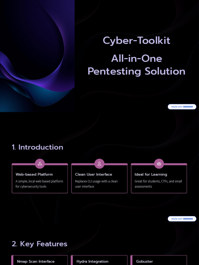Cyber-Toolkit: User-Friendly Pentesting | PDF