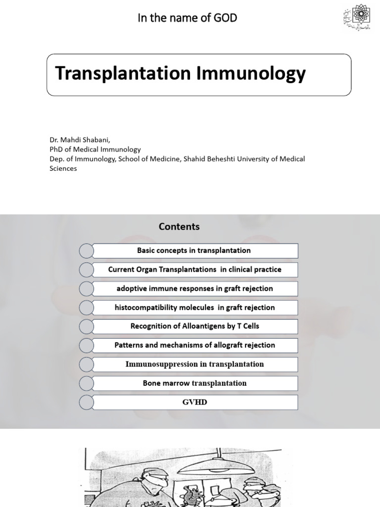 Transplantation Immunology Dr. Shabani 1401 | PDF | Transplant ...