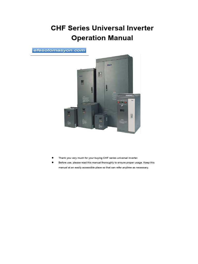 CHF Series Inverter Operation Manual | PDF | Power Inverter ...