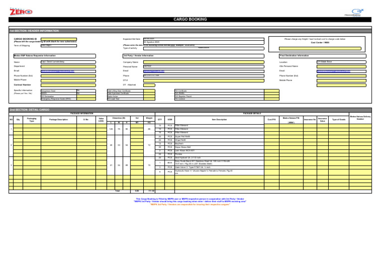 Medco Cargo Booking Details | PDF